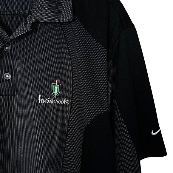 Nike Golf Mens Polo Shirt Black Short Sleeves Innisbrook Logo Embroidered Size L - Picture 4 of 14